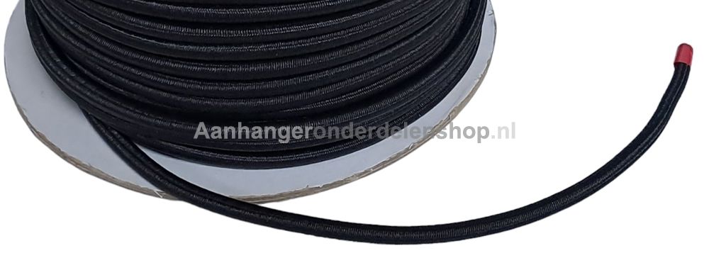 Vergelijken Pellen inrichting Elastiek kabel 8mm Zwart per meter | Aanhangeronderdelenshop.nl